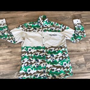 Pink Dolphin Camo Button Down Long Sleeve XL Shirt